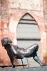 Wismar - St. Marien, sculpture in church yard.
